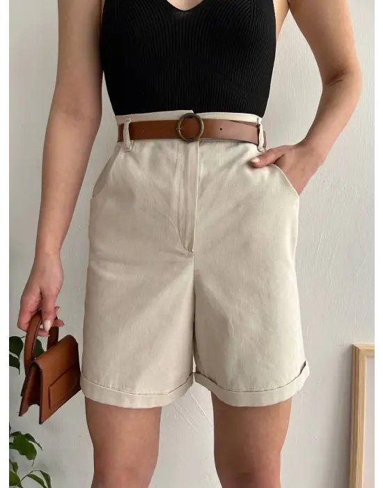 Gabardin kumaş şort