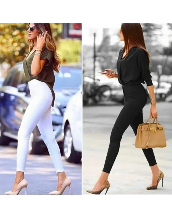 Gabardin Kumaş Yüksek Bel Pantolon 94cm XLbel36cm