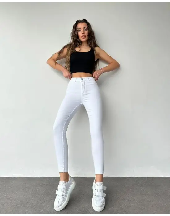 Gabardin Kumaş Yüksek Bel Pantolon 94cm XLbel36cm