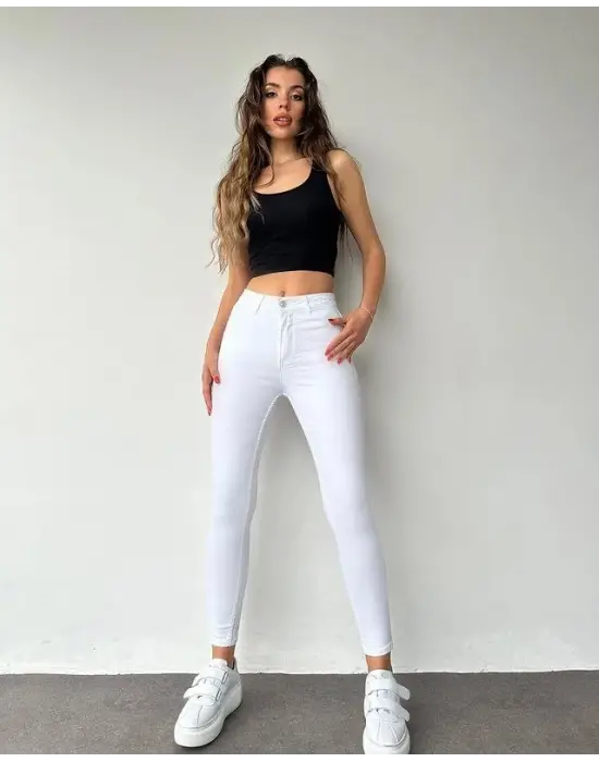 Gabardin Kumaş Yüksek Bel Pantolon 94cm XLbel36cm