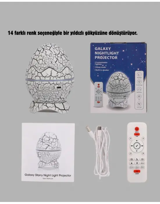 Galaksi Efektli Dinozor Yumurta Projektör – Yüksek Çözünürlüklü