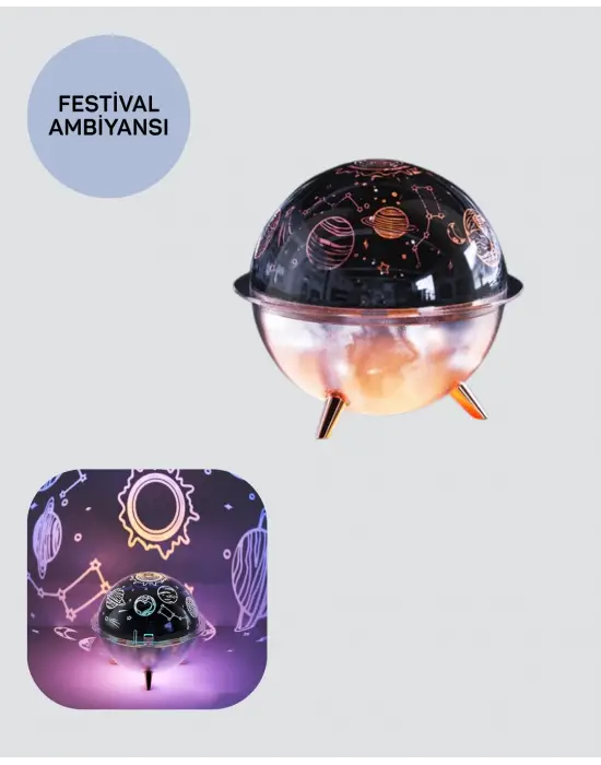 Galaksi Ve Yıldız Efektli Nemlendirici Işık Projektörü