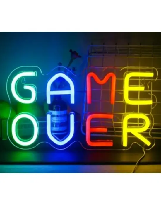 Game Over Tasarımlı Neon Led