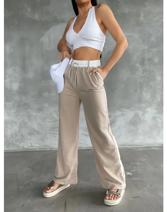 Omarı Garnili Bol Paça Pantolon - Rahatlık ve Şıklık Bir Arada