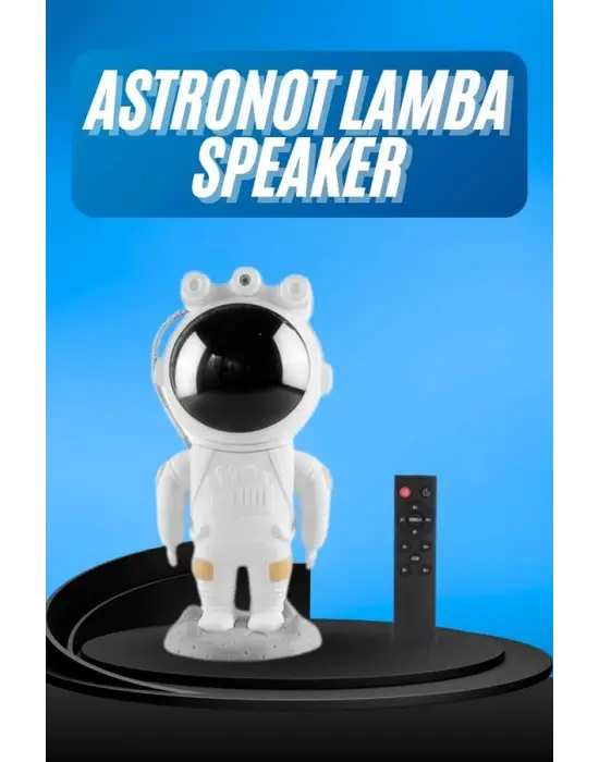 Gece Lambası Astronot Bluetooth Hoparlörlü Galaksi Işık Projektörü