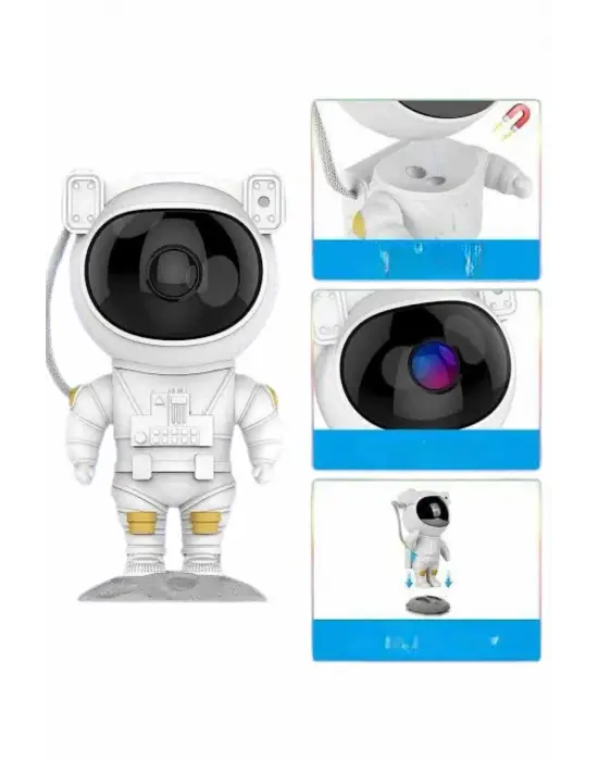 Gece Lambası Astronot Bluetooth Hoparlörlü Galaksi Işık Projektörü