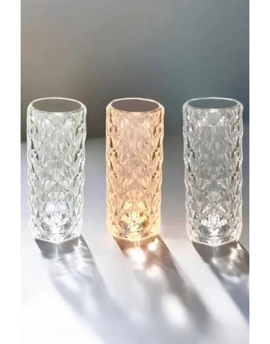 Gece Lambası Kristal Lamba Dokunmatik Şarjlı Hediyelik