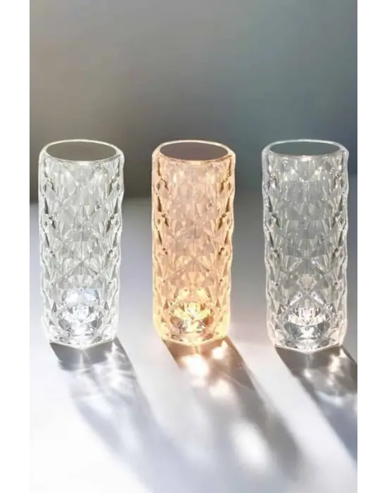 Gece Lambası Kristal Lamba Dokunmatik Şarjlı Hediyelik