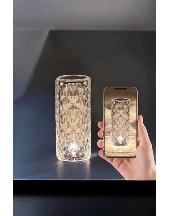 Gece Lambası Kristal Lamba Dokunmatik Şarjlı Hediyelik