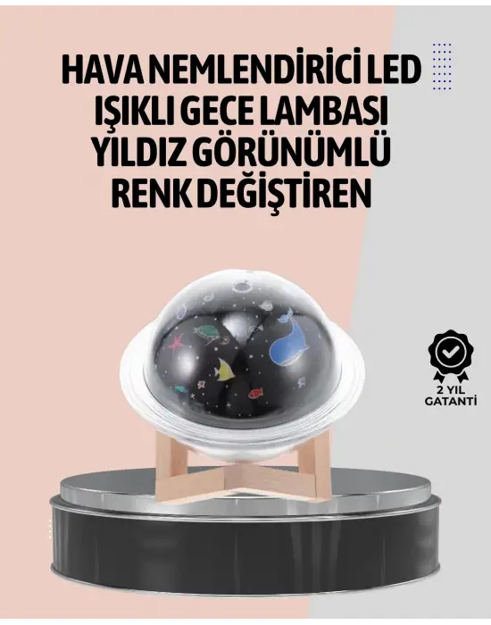 Gece Lambası Özellikli Taşınabilir Nemlendirici Ve Aromaterapi Cihazı Usb Girişli