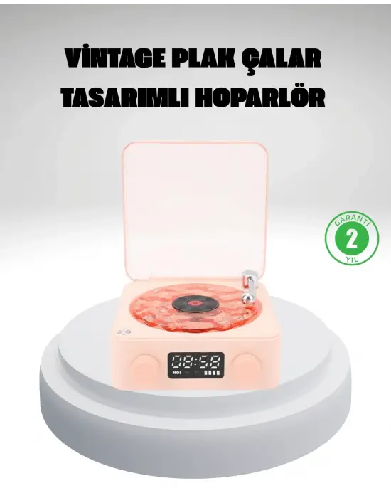 Gece Lambası Stereo Bluetooth Hoparlör Dijital Saat Su Dalgası Efektli 3-ü-1 Cihaz