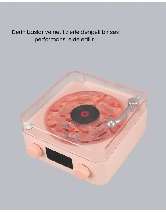 Gece Lambası Stereo Bluetooth Hoparlör Dijital Saat Su Dalgası Efektli 3-ü-1 Cihaz