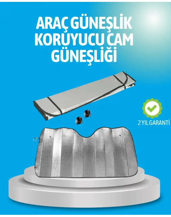Gelişmiş Yansıtıcılı Katlanabilir Araç Güneşliği – Alüminyum & Süngerli İzolasyon Teknolojisi