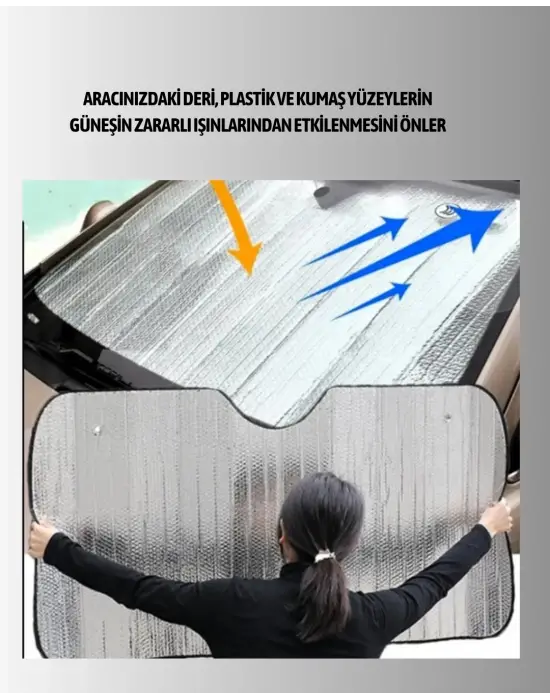 Gelişmiş Yansıtıcılı Katlanabilir Araç Güneşliği – Alüminyum & Süngerli İzolasyon Teknolojisi