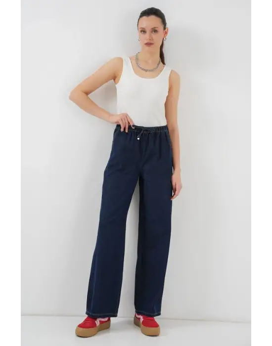Geniş Paça Kot Pantolon 6706 - Lacivert