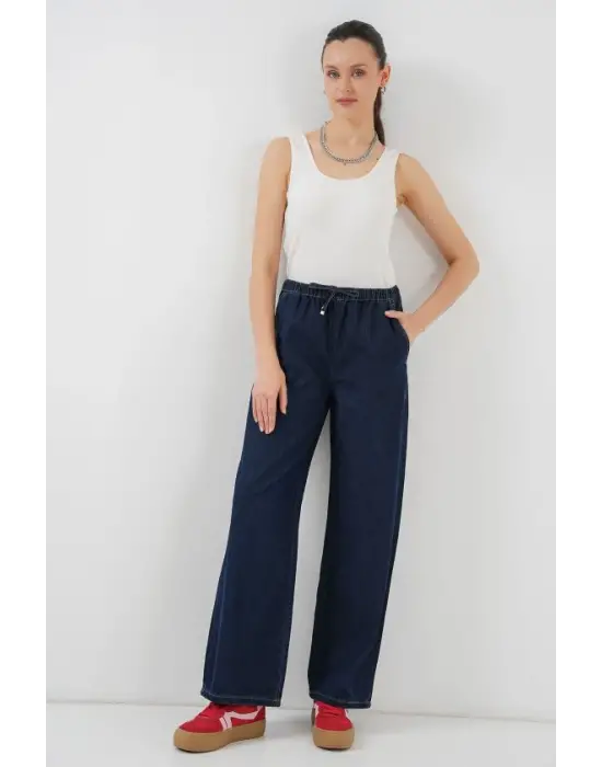 Geniş Paça Kot Pantolon 6706 - Lacivert
