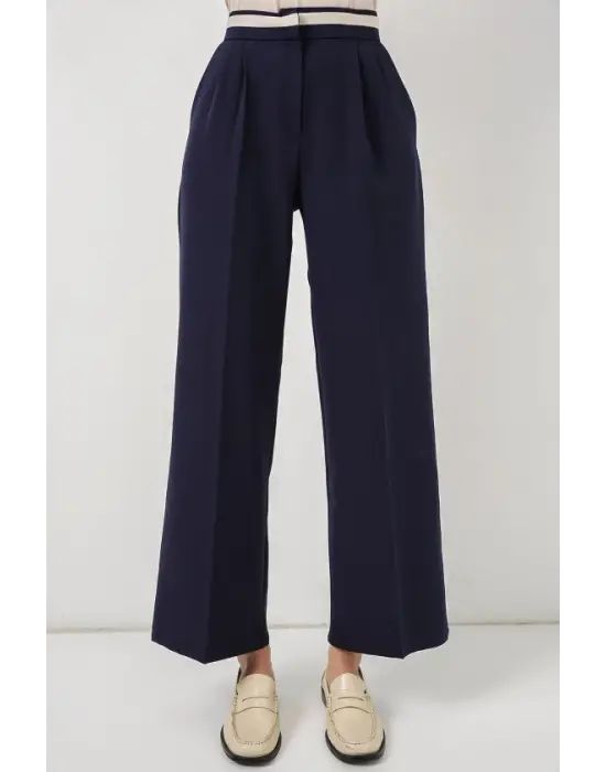 Geniş Paça Kumaş Pantolon 30088 - Lacivert