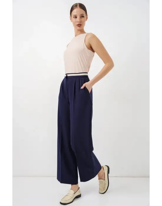 Geniş Paça Kumaş Pantolon 30088 - Lacivert