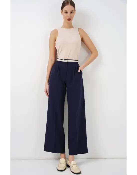 Geniş Paça Kumaş Pantolon 30088 - Lacivert