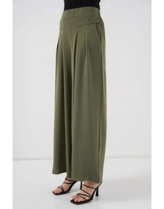 Modern Geniş Paça Pileli Pantolon