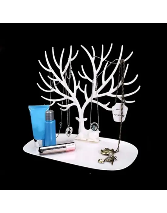 Geyik Tasarımlı Takı Standı Beyaz