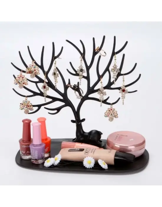 Geyik Tasarımlı Takı Standı Siyah