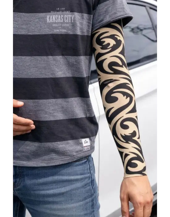 Giyilebilir Kol Dövmesi Çorap Dövme 3d Baskılı Kol Bacak Dövme 2 Adet Model 14