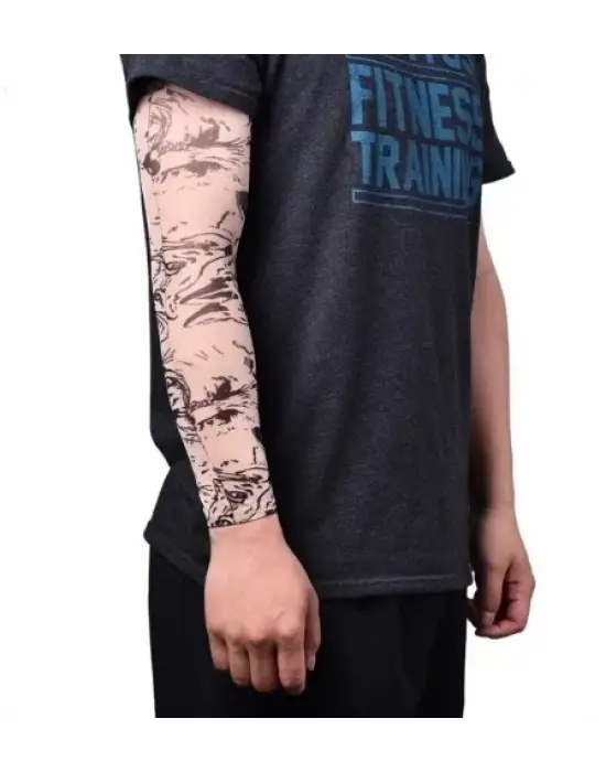 Giyilebilir Kol Dövmesi Çorap Dövme 3d Baskılı Kol Bacak Dövme 2 Adet Model 25