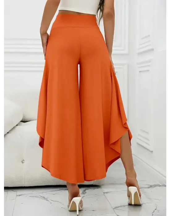 Omarı Yüksek Belli Geniş Paçalı Sandy Pantolon