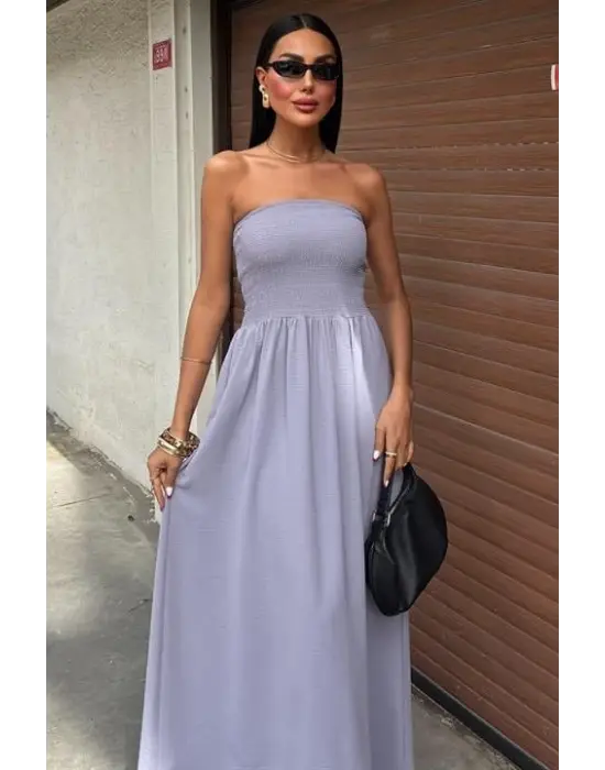 Göğsü Gipeli Straplez Elbise 2878