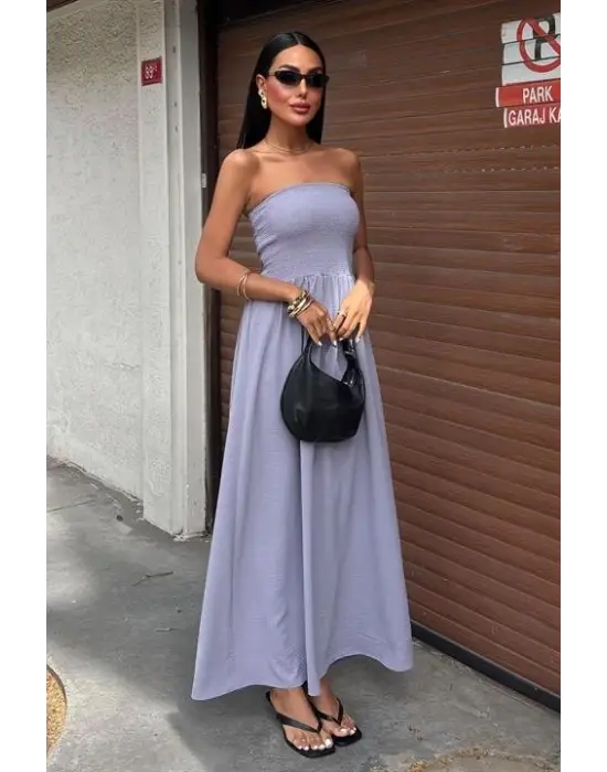 Göğsü Gipeli Straplez Elbise 2878
