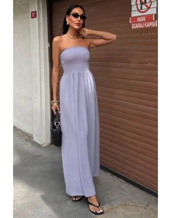 Göğsü Gipeli Straplez Elbise 2878