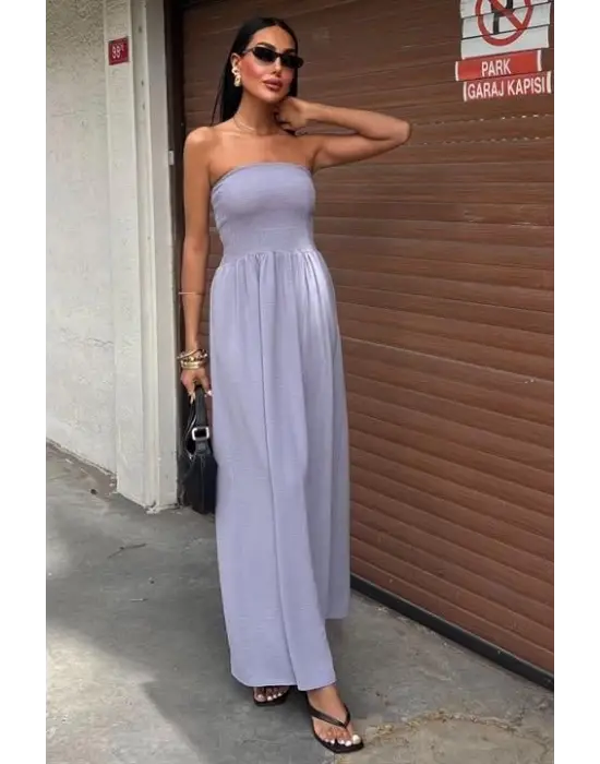 Omarı Seksi Straplez Elbise