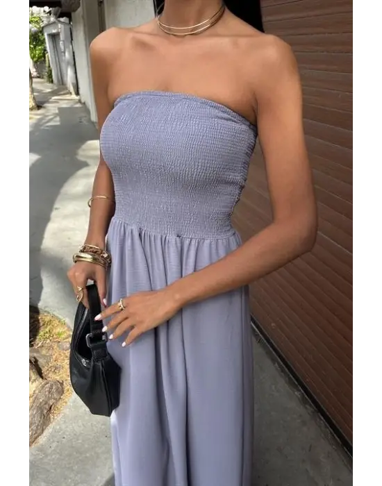 Göğsü Gipeli Straplez Elbise 2878