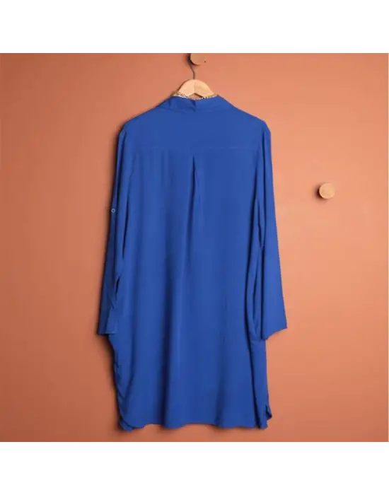 Gömlek Elbise Şık Önden Düğme Detaylı