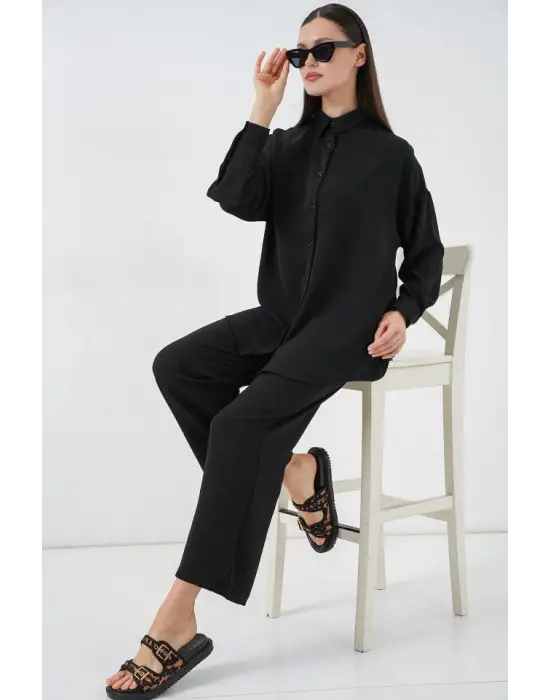 Gömlek Pantolon İkili Takım 30063 - Siyah