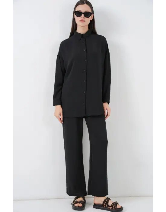 Gömlek Pantolon İkili Takım 30063 - Siyah