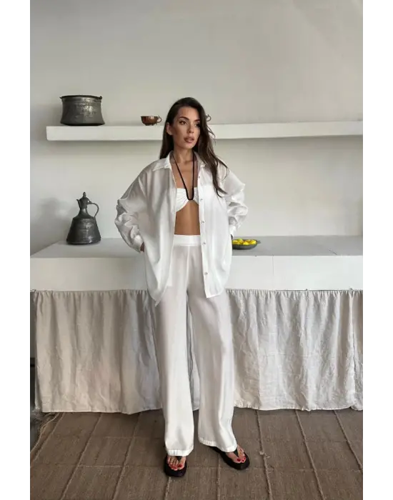 GÖMLEK - PANTOLON TAKIM - Beyaz