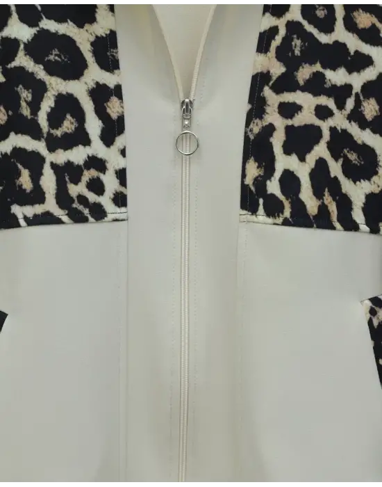 Özel Tasarım Fermuarlı Pantolonlu Takım - Bej