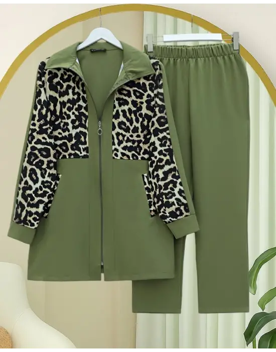 Tarz Boydan Fermuarlı Pantolonlu Takım