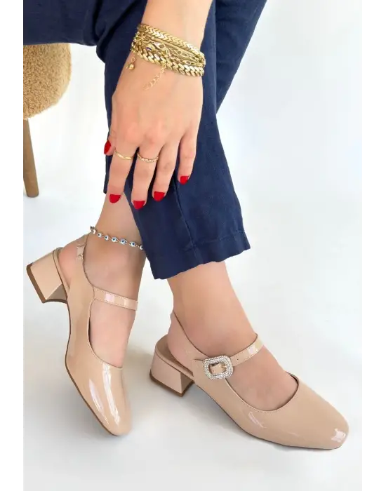 Gowe Nude Rugan Topuklu Ayakkabı