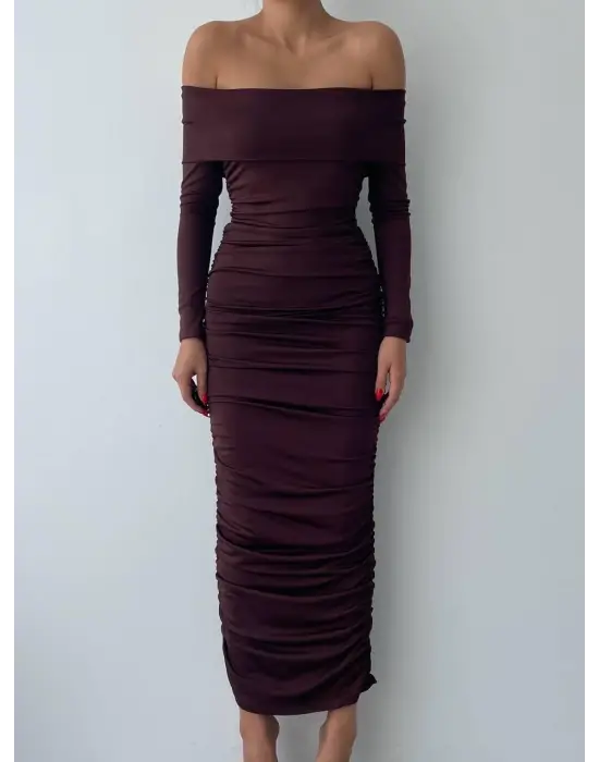 Omarı Siyah Sade Elbise