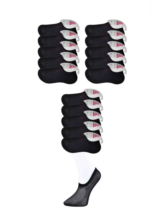 Omarı Siyah Kadın Çorap Seti 15 Adet