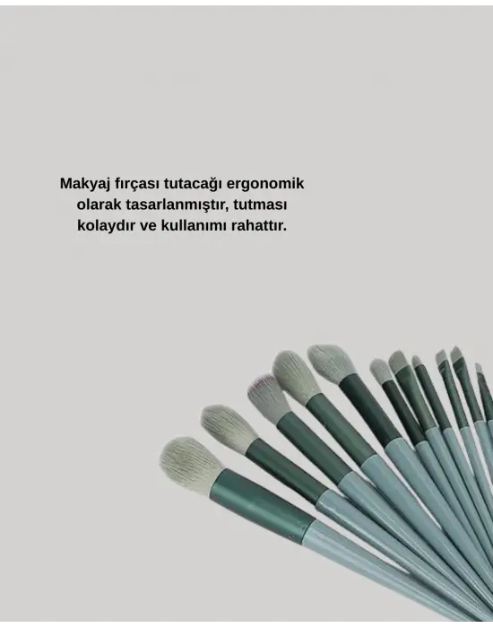 Göz Farı Allık Fondöten İçin Uygun 13lü Makyaj Fırçası Seti Kompakt Tasarım