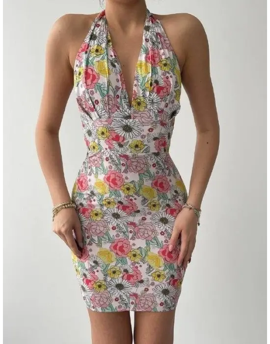 Omarı Şık Greasa Bağlamalı Elbise