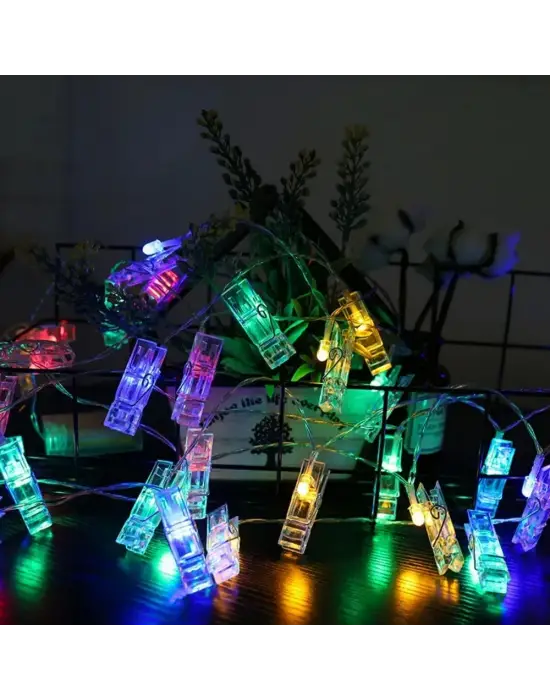 Greyder Gd972 Şerit Pilli Aydınlatma 2 Metre 10 Adet Rgb Mandal Led