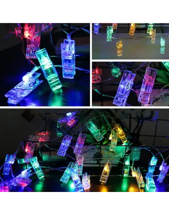 Greyder Gd972 Şerit Pilli Aydınlatma 2 Metre 10 Adet Rgb Mandal Led