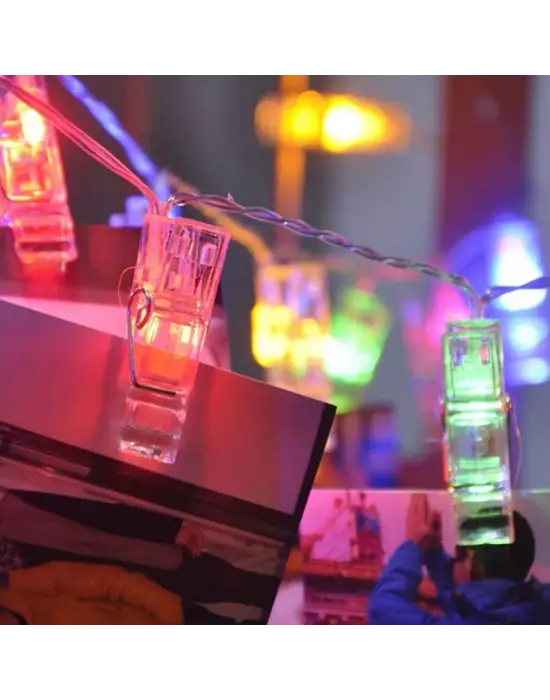 Greyder Gd972 Şerit Pilli Aydınlatma 2 Metre 10 Adet Rgb Mandal Led