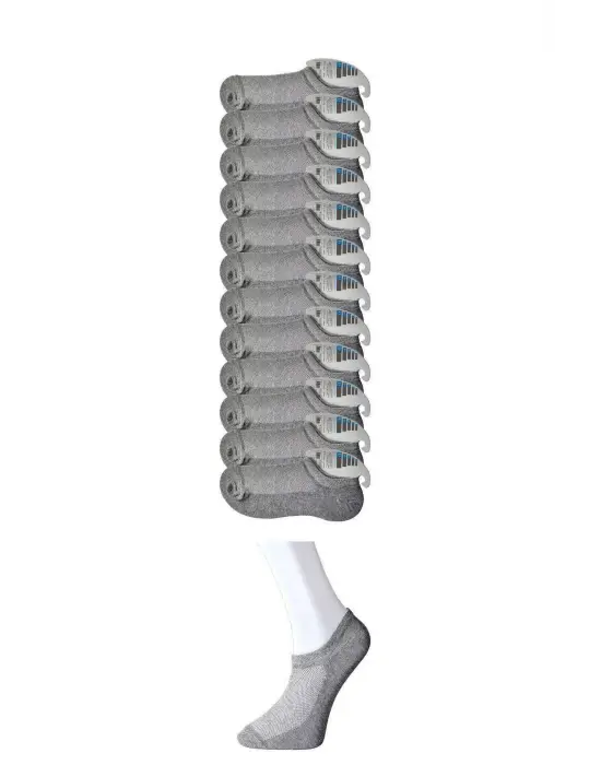 Omarı Hafif Gri Erkek Görünmez Çorap Seti