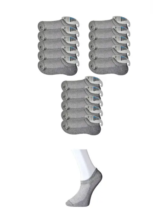 Omarı Hafif Gri Erkek Görünmez Çorap Seti